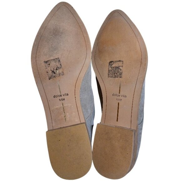 DOLCE VITA Gray Taupe Suede Lace up Oxford Loafers Like New - Picture 10 of 11